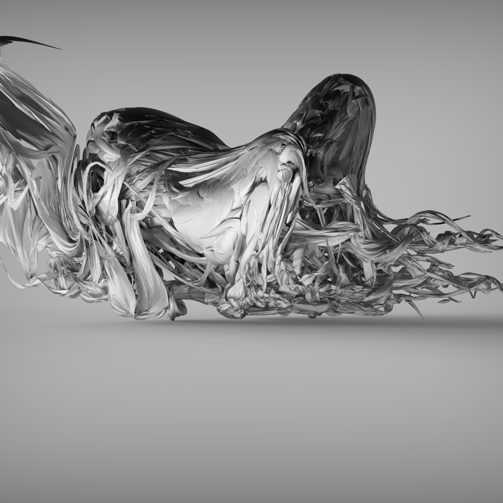 Необычный арт объект на сером фоне