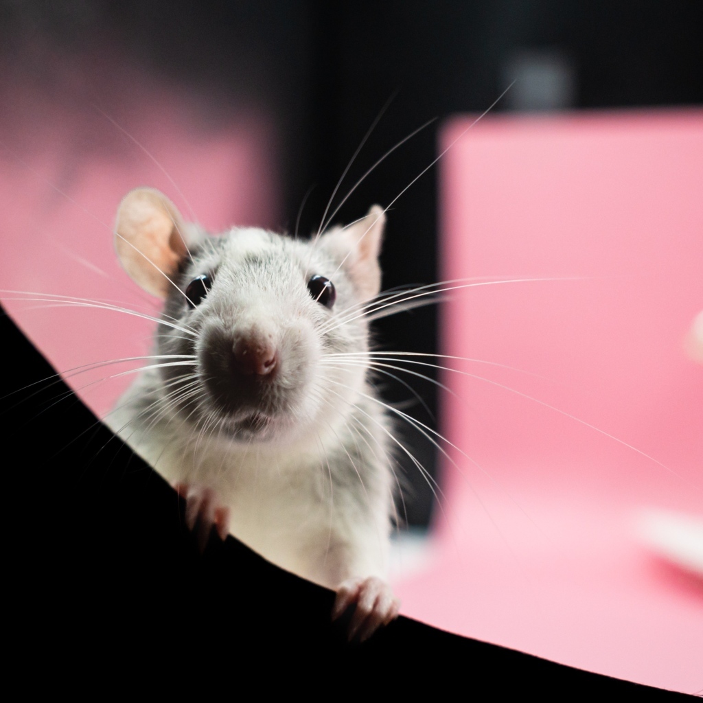 Любопытная маленькая домашняя крыса
