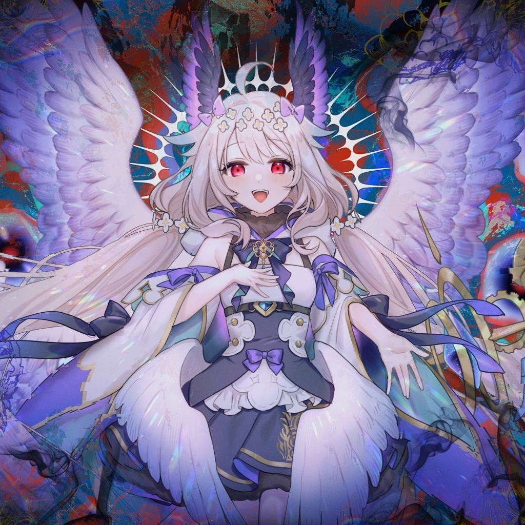 Девушка аниме с крыльями ангела