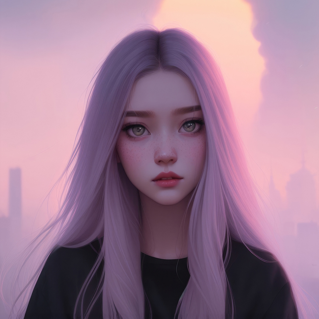 Милая девушка с большими глазами в тумане