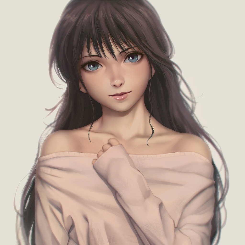 Милая голубоглазая девушка аниме