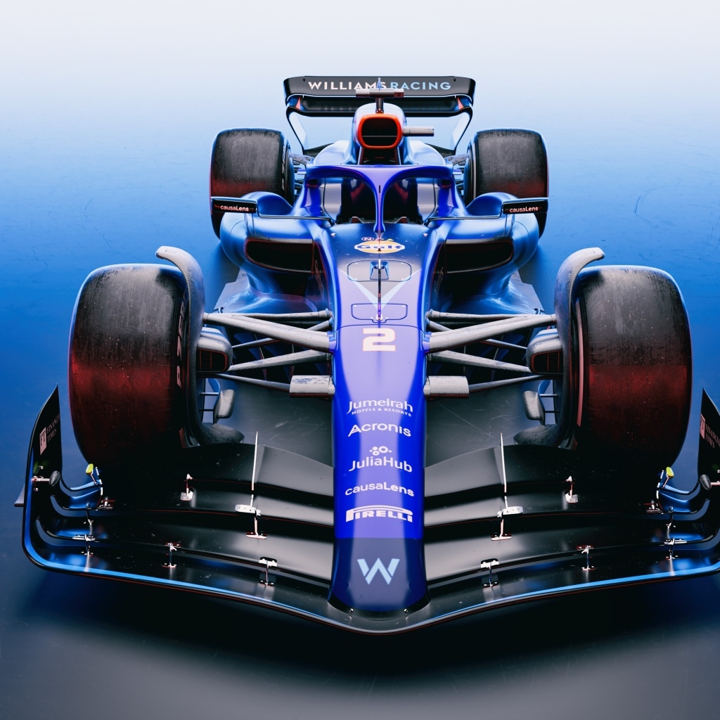 Вид спереди на гоночный автомобиль Williams Racing FW45