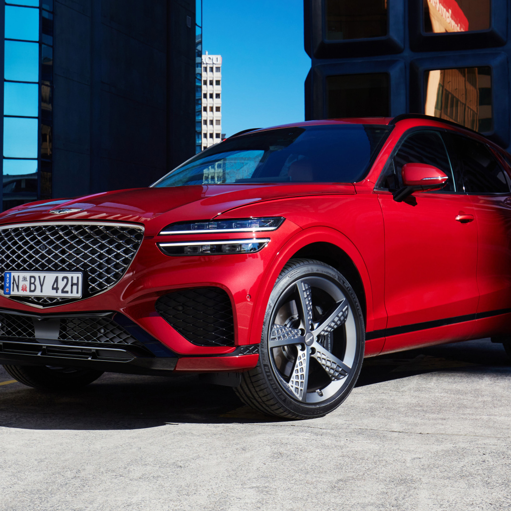 Красный блестящий Genesis GV70 2.5T AWD 2023