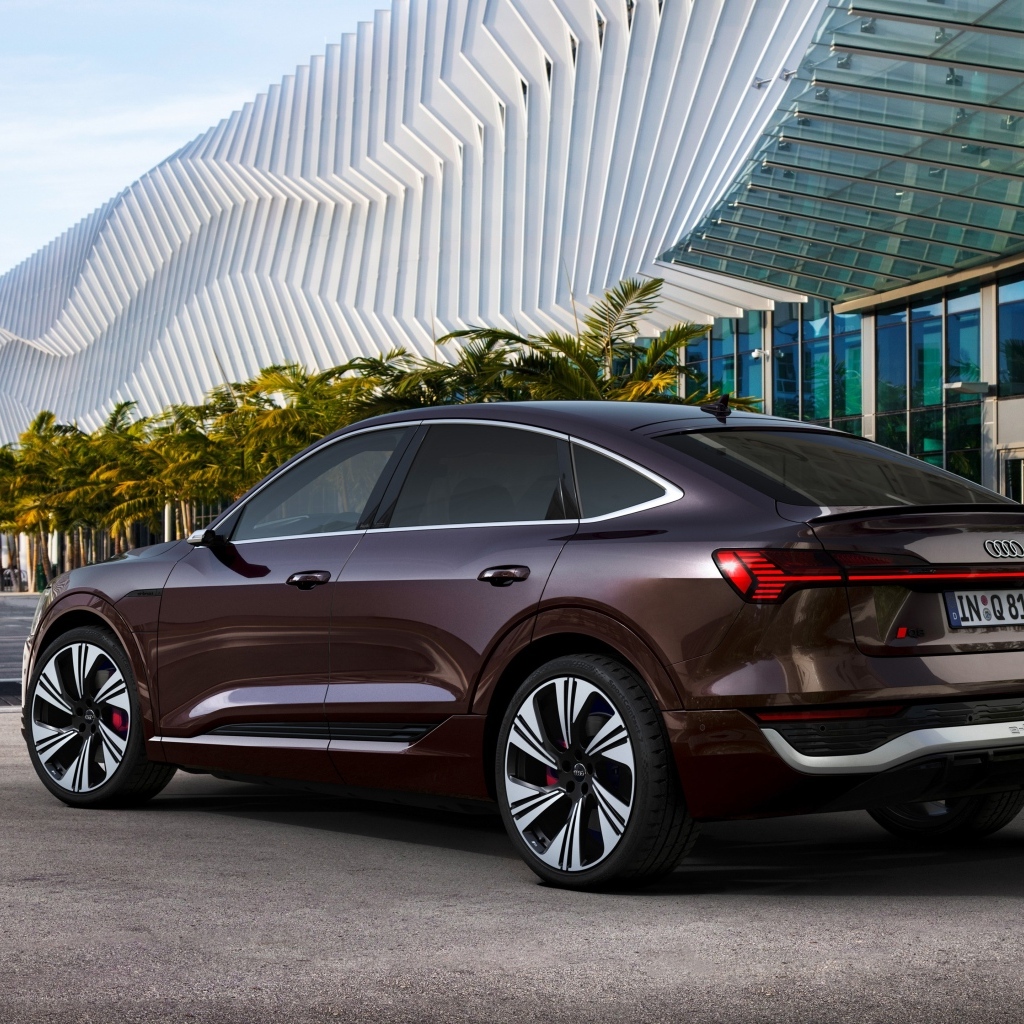 Автомобиль Audi Q8 Sportback 55 E-Tron Quattro вид сзади