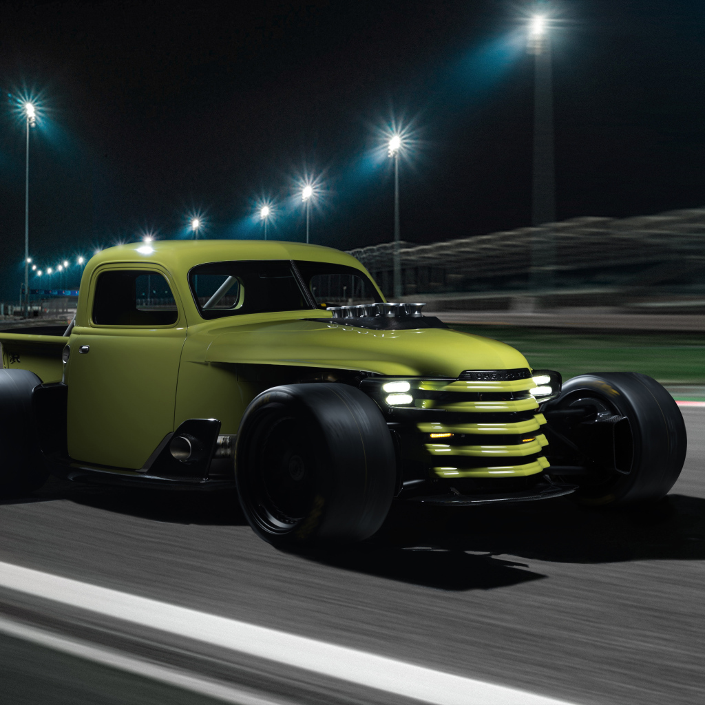 Автомобиль Chevrolet Super Truck 1948 года на трассе