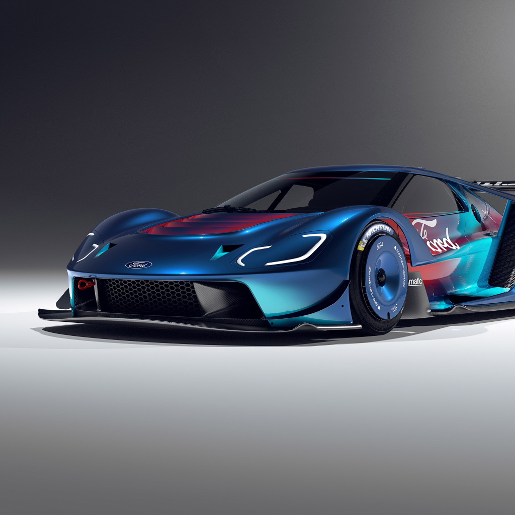 Автомобиль Ford GT Mk IV на сером фоне