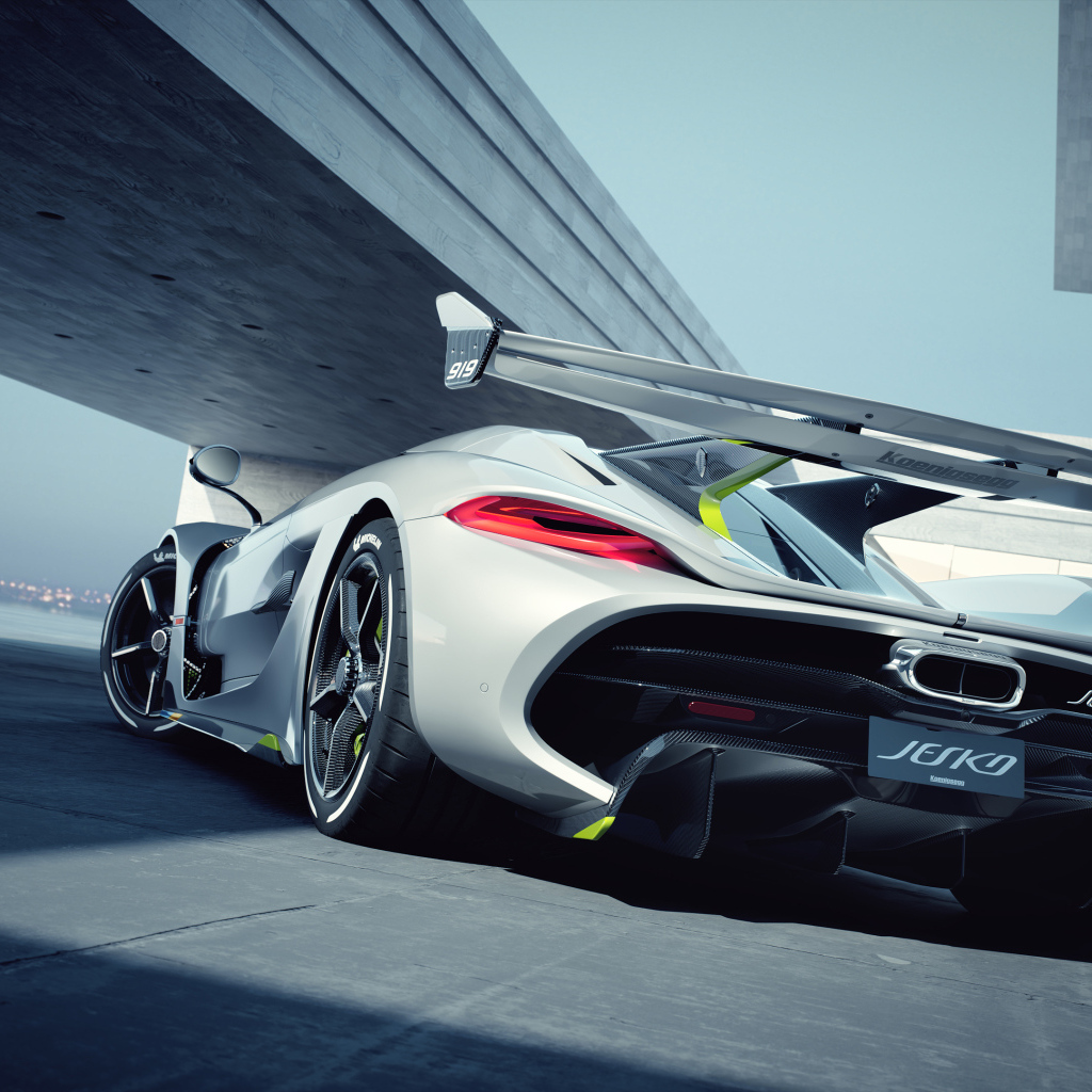 Автомобиль Koenigsegg Jesko вид сзади
