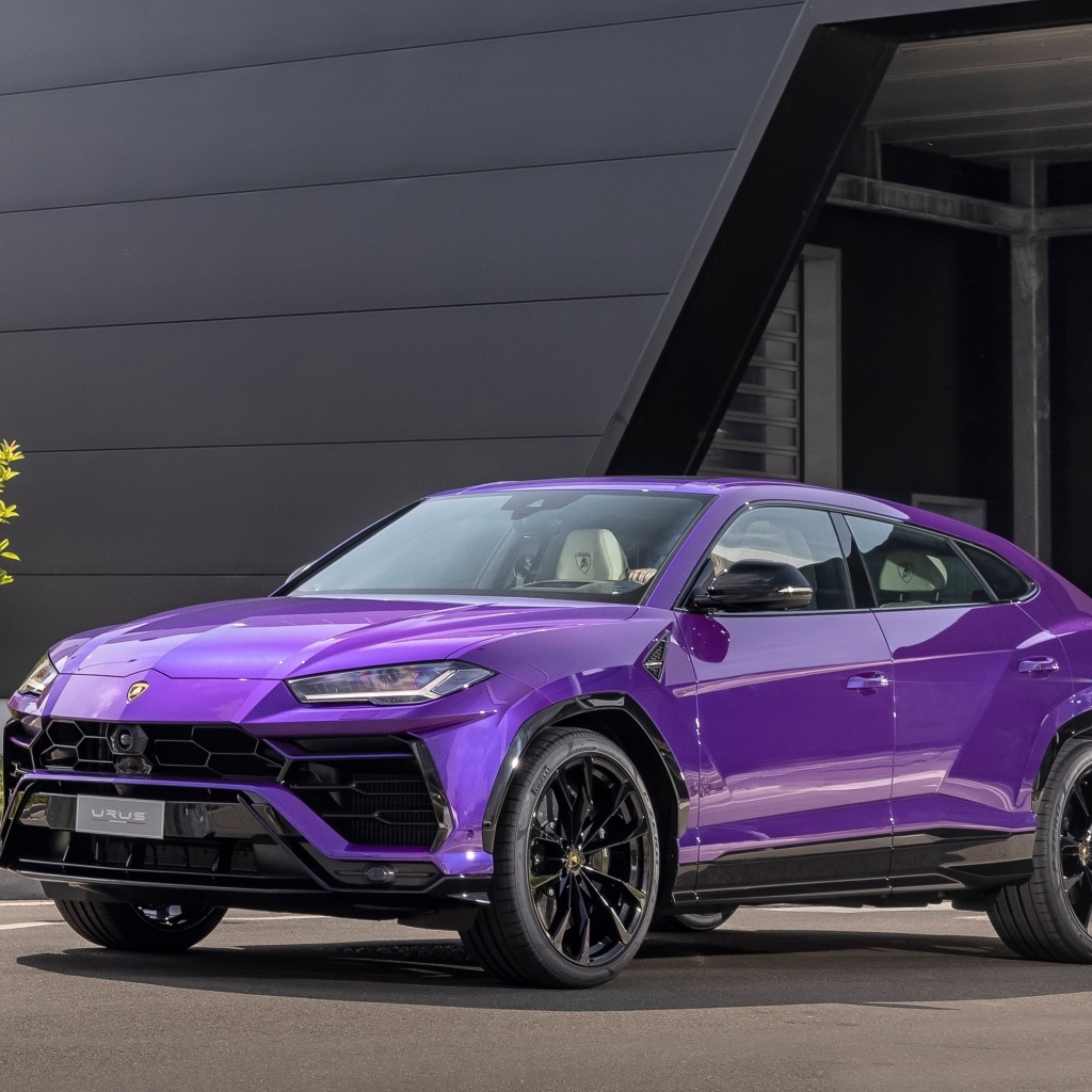 Сиреневый внедорожник Lamborghini Urus