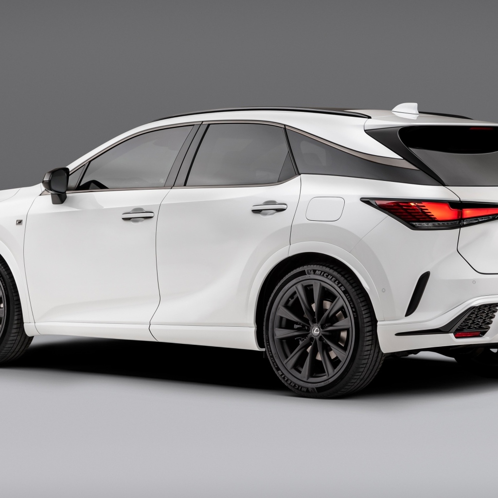 Белый внедорожник Lexus RX 500h F SPORT вид сзади