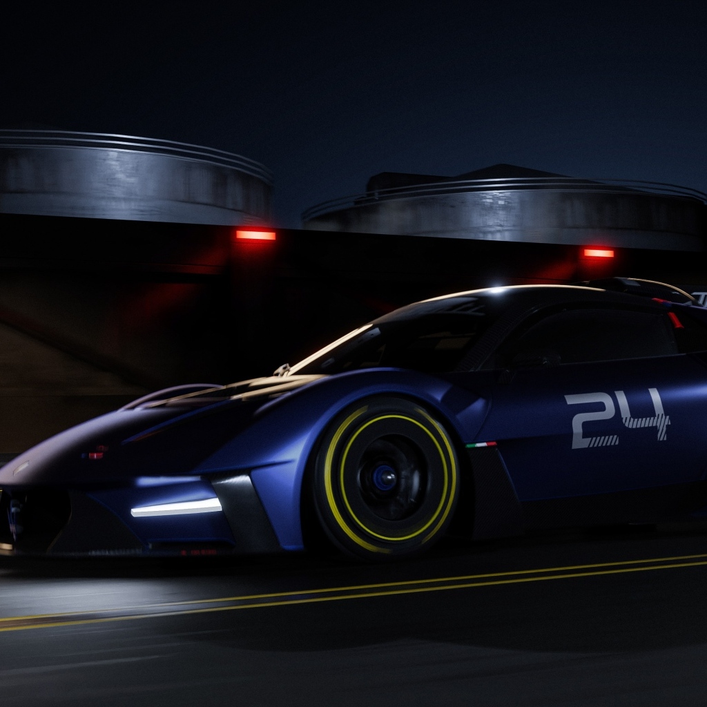 Автомобиль Maserati MCXtrema 2024 на трассе