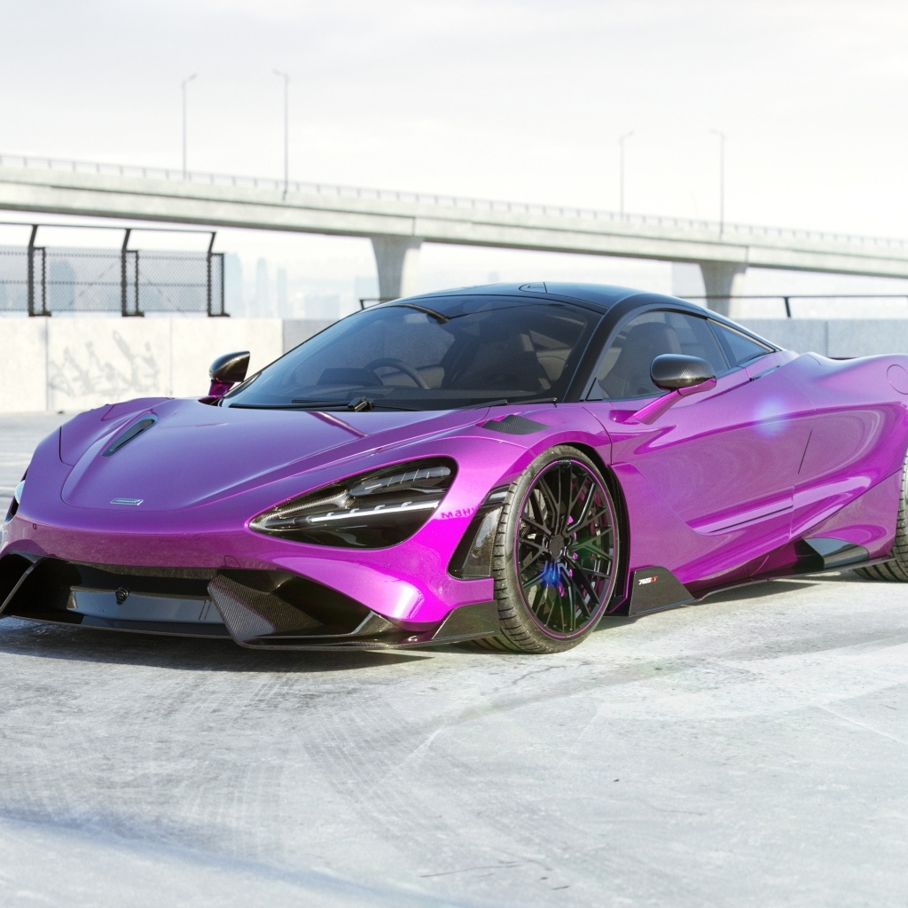Сиреневый автомобиль McLaren 765LT