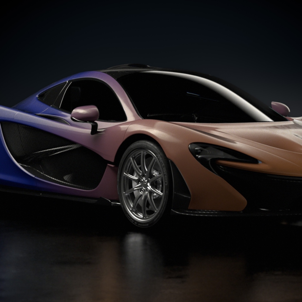 Автомобиль McLaren P1 Genesis на черном фоне