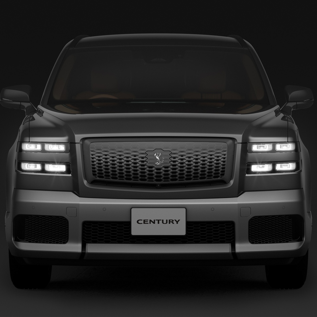 Автомобиль Toyota Century 2023 года на черном фоне