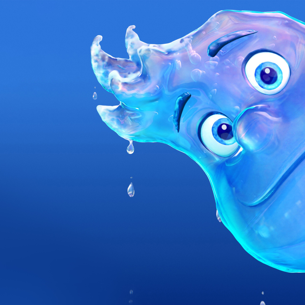 Персонаж мультфильма Элементарно на голубом фоне