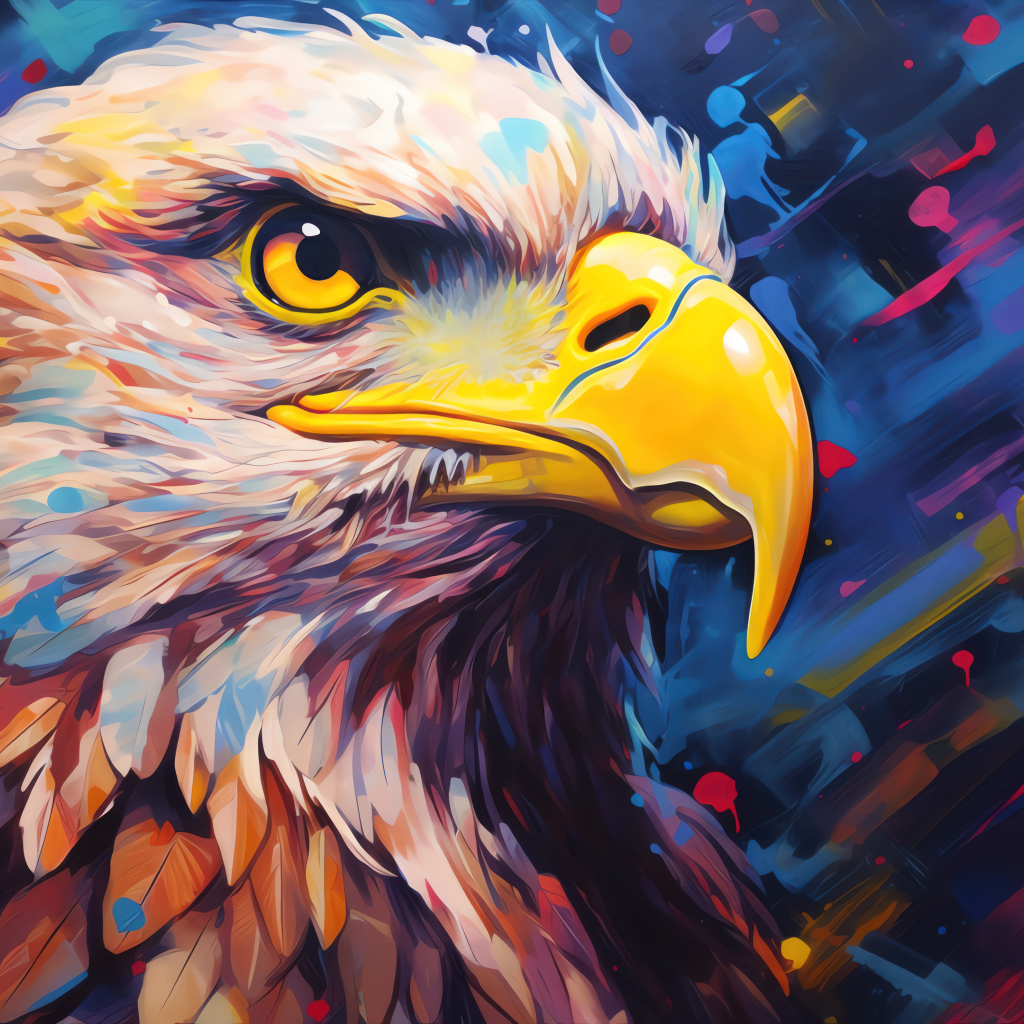 Нарисованный орел крупным планом