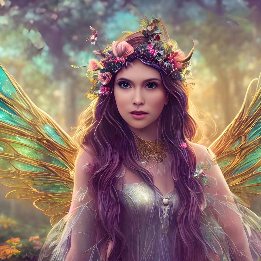 Фантастическая девушка фея с крыльями