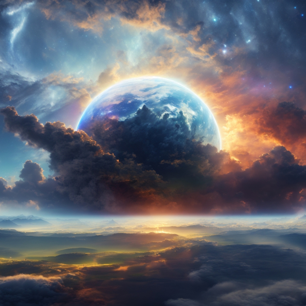 Фантастическое небо с планетой