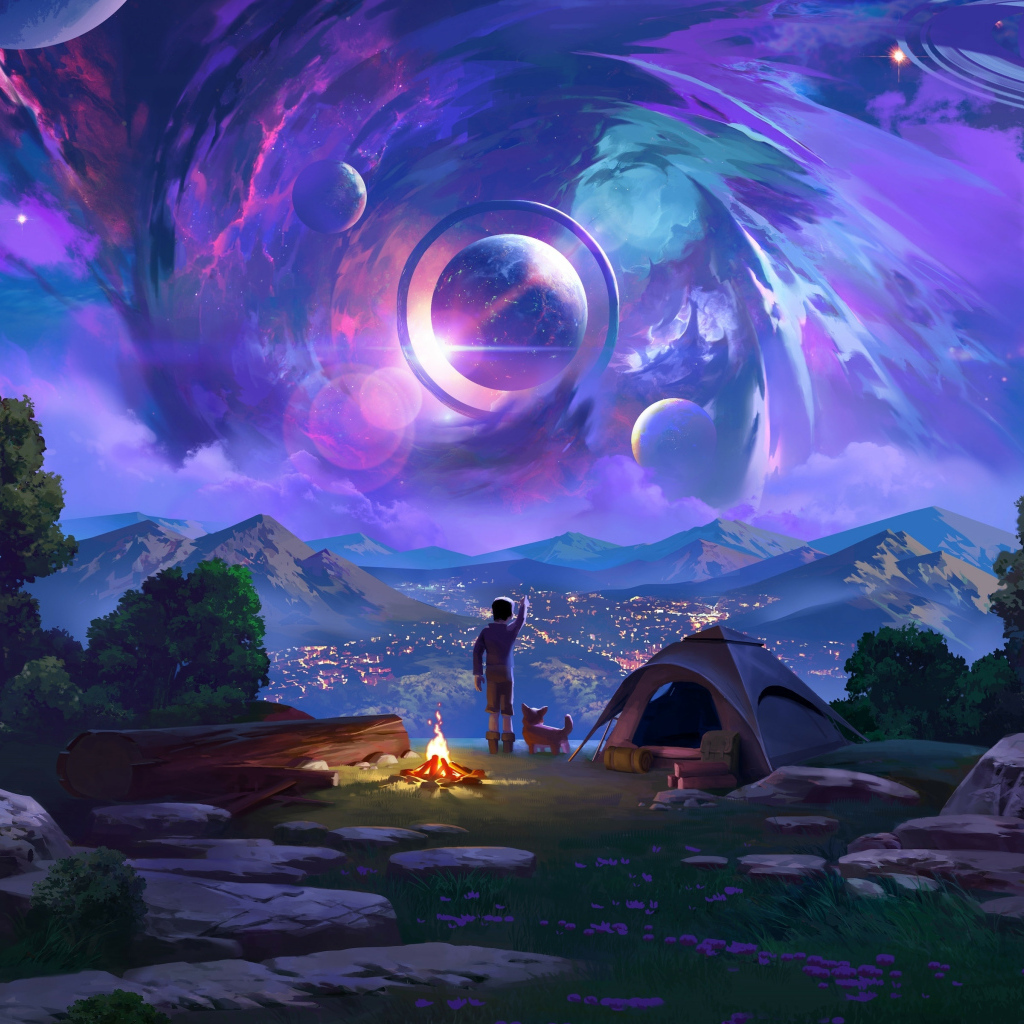 Фантастический пейзаж в небе