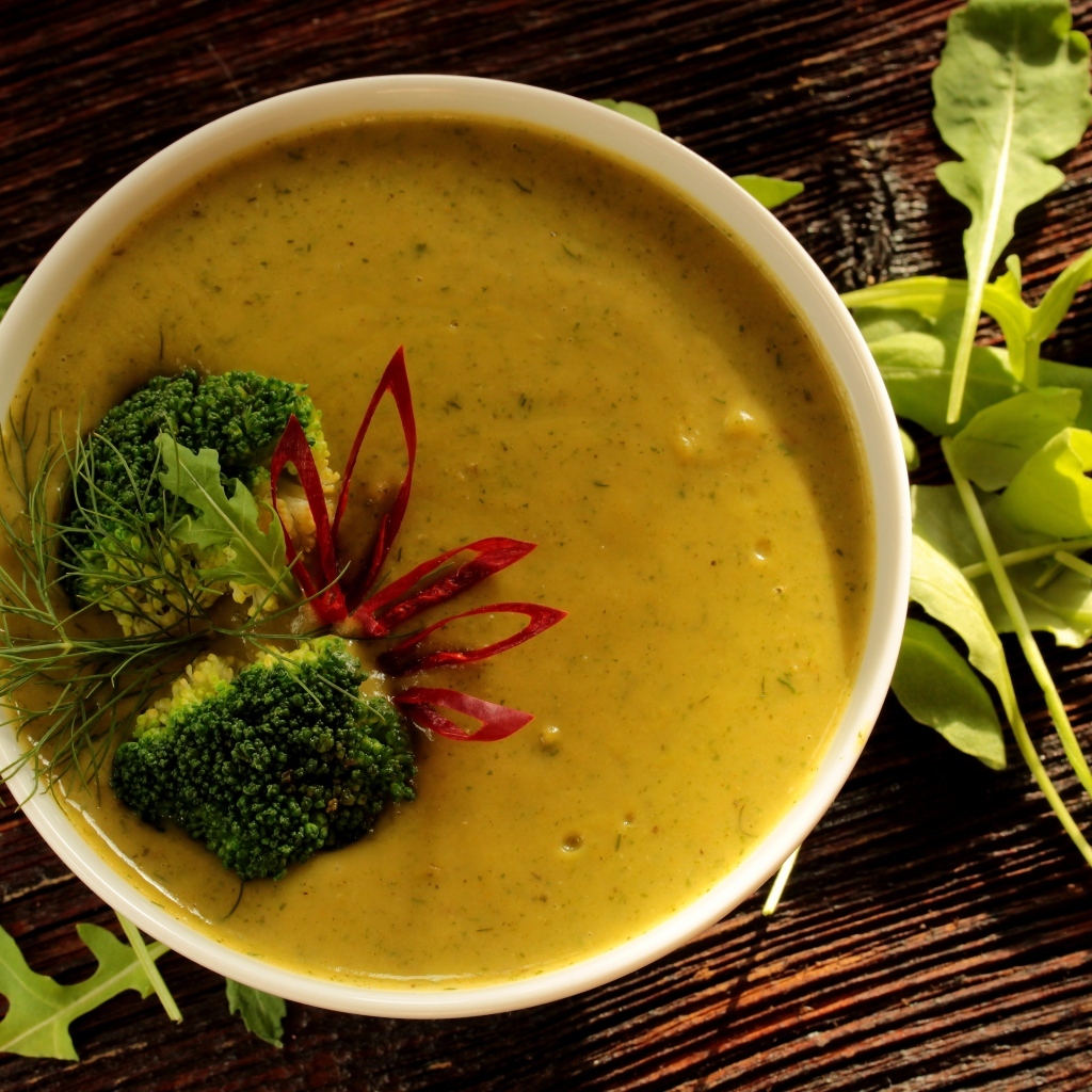 Суп пюре с рукколой и брокколи