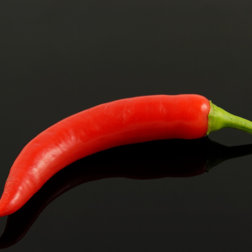 Красный жгучий перец на черном фоне