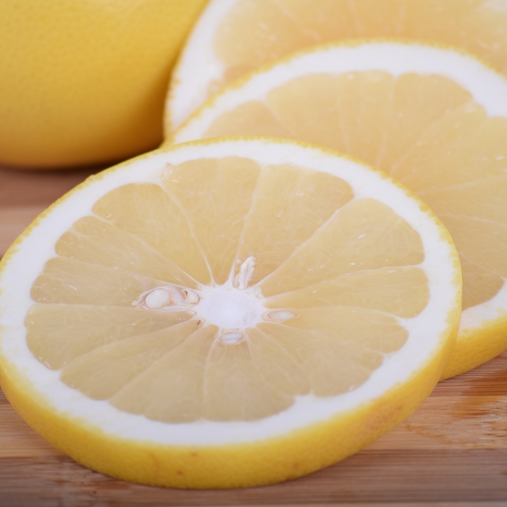 Нарезанный лимон на деревянной доске