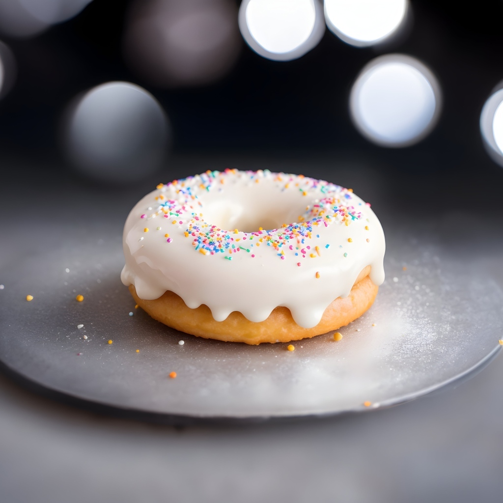 Пончик со сладкой глазурью на тарелке