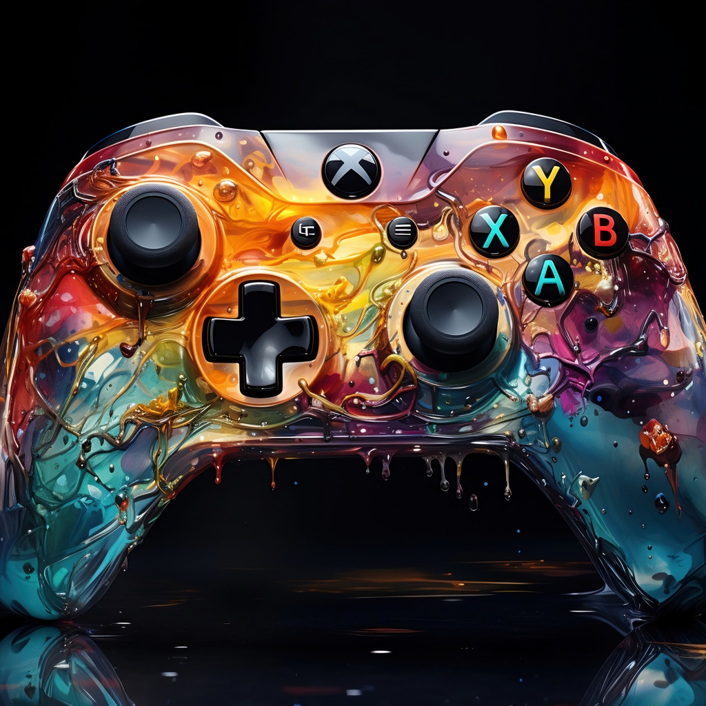 Игровой xbox controller на черном фоне