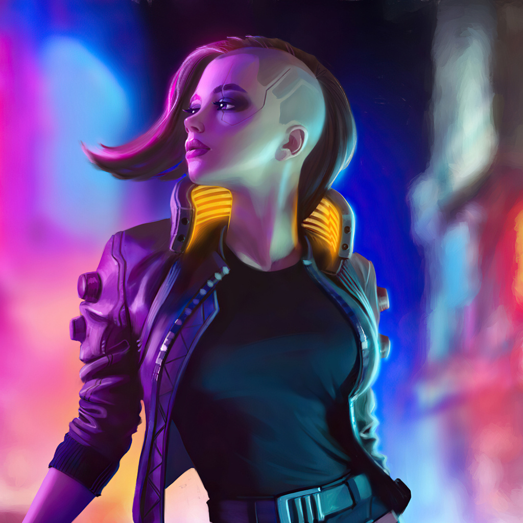 Девушка солдат из компьютерной игры Cyberpunk 2077