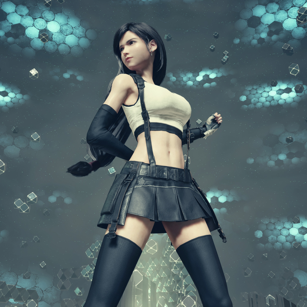 Девушка 3д в черной юбке