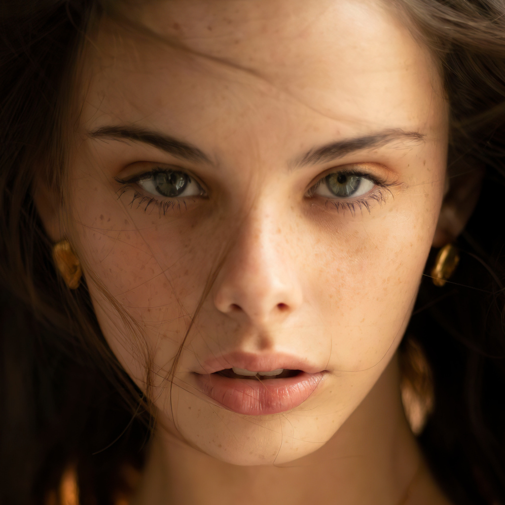 Молодая модель Мейка Вуллард лицо крупным планом