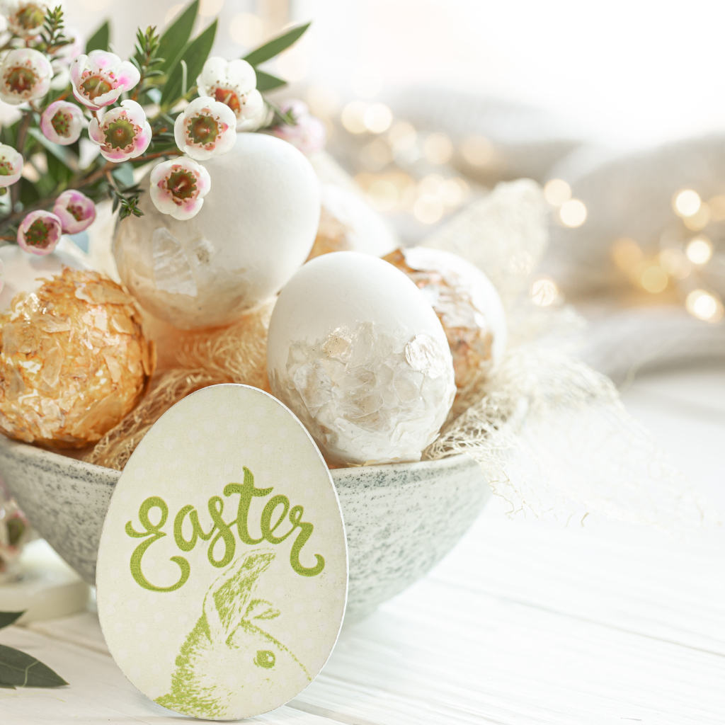 Красивые яйца с цветами на Пасху