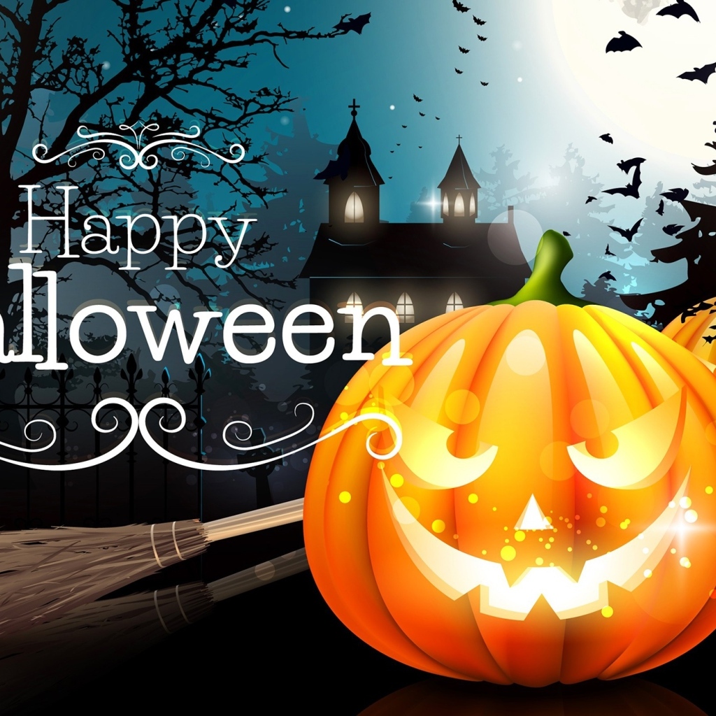 Открытка с тыквами на праздник Хэллоуин