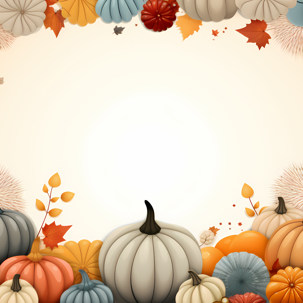 Белый фон с тыквами на Хэллоуин