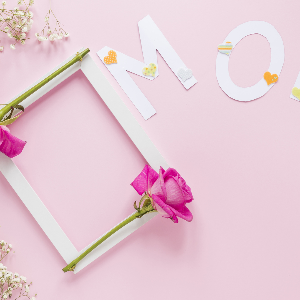 Шаблон поздравительной открытки для мамы на 8 марта