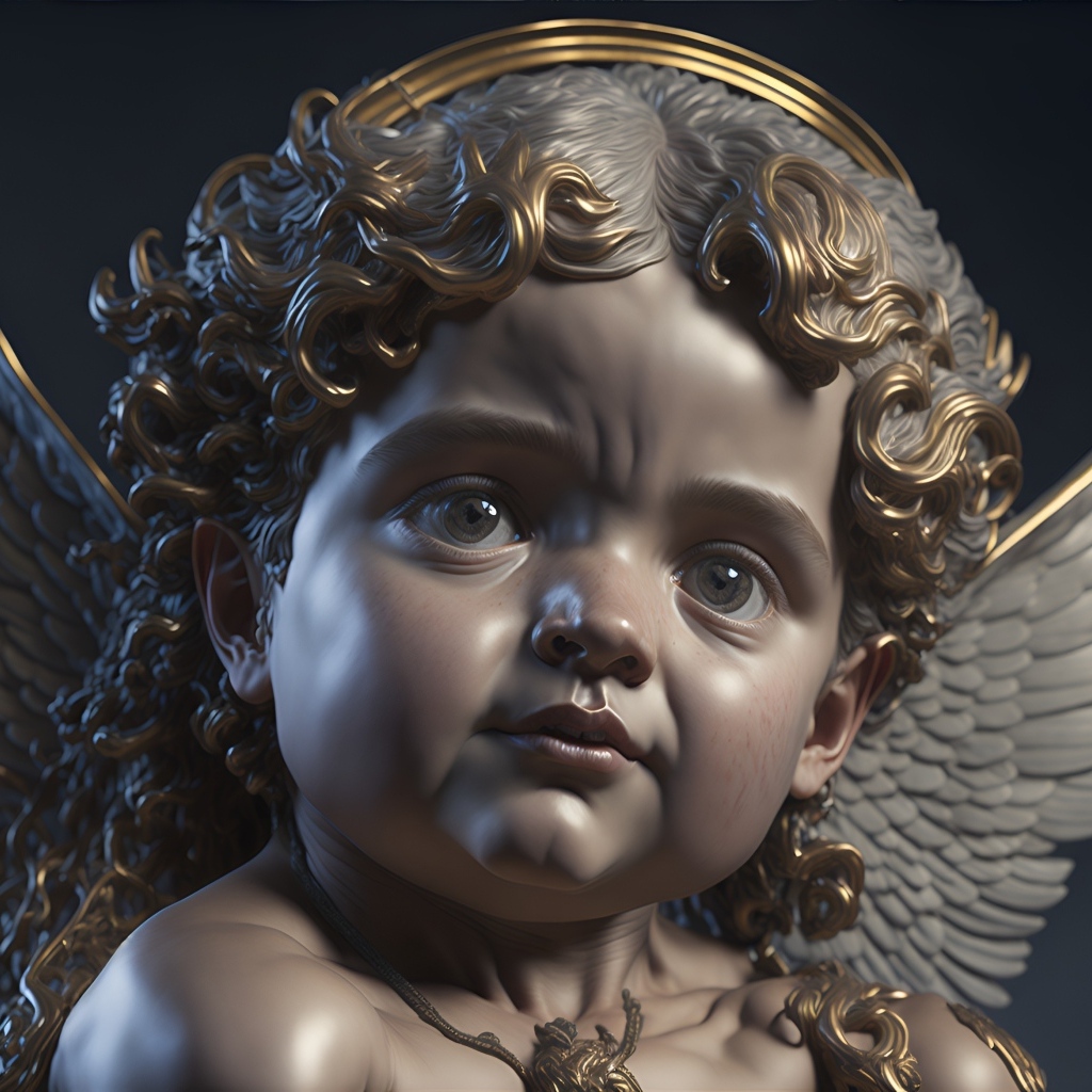 Красивая статуэтка купидона крупным планом