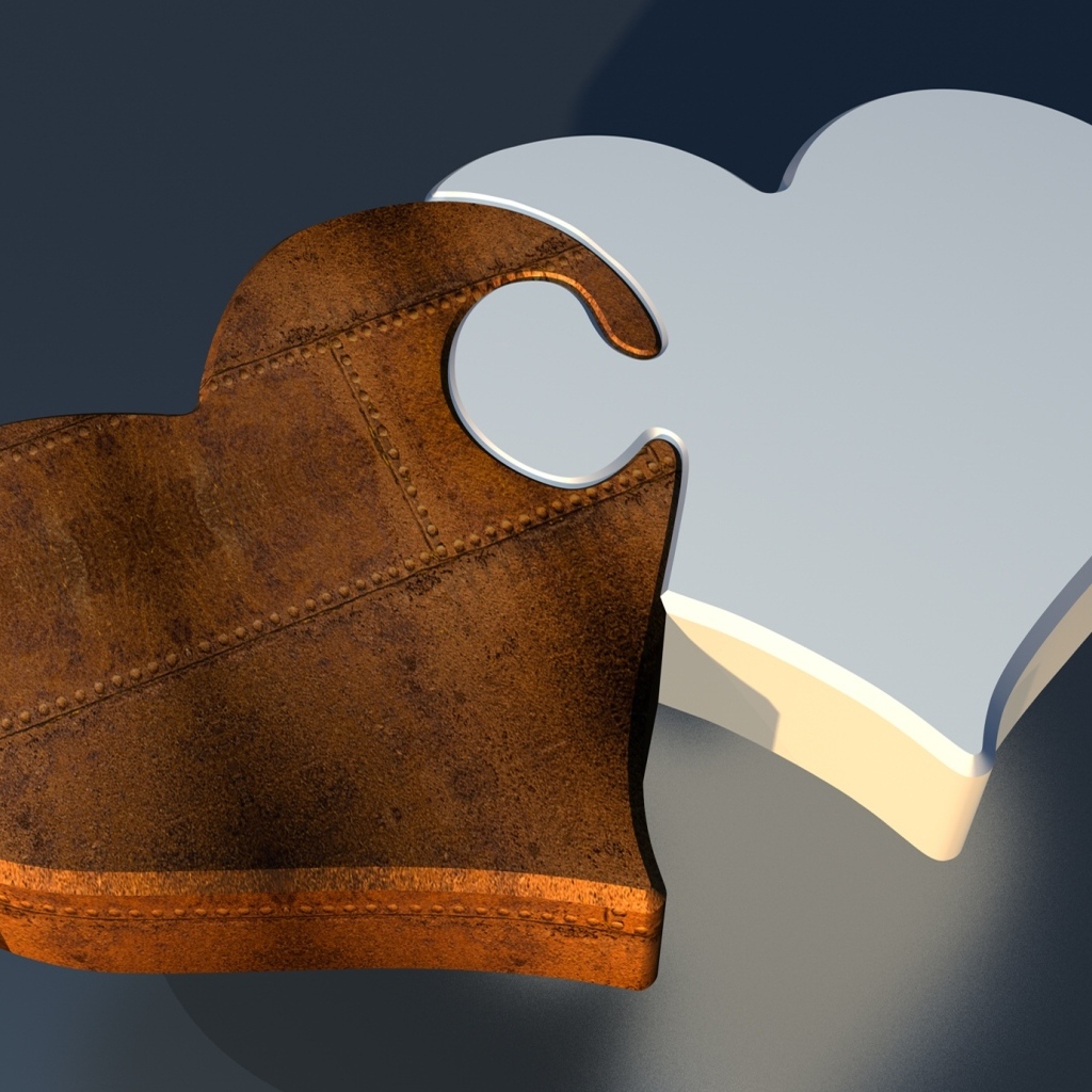 Пазл из двух сердец на сером фоне