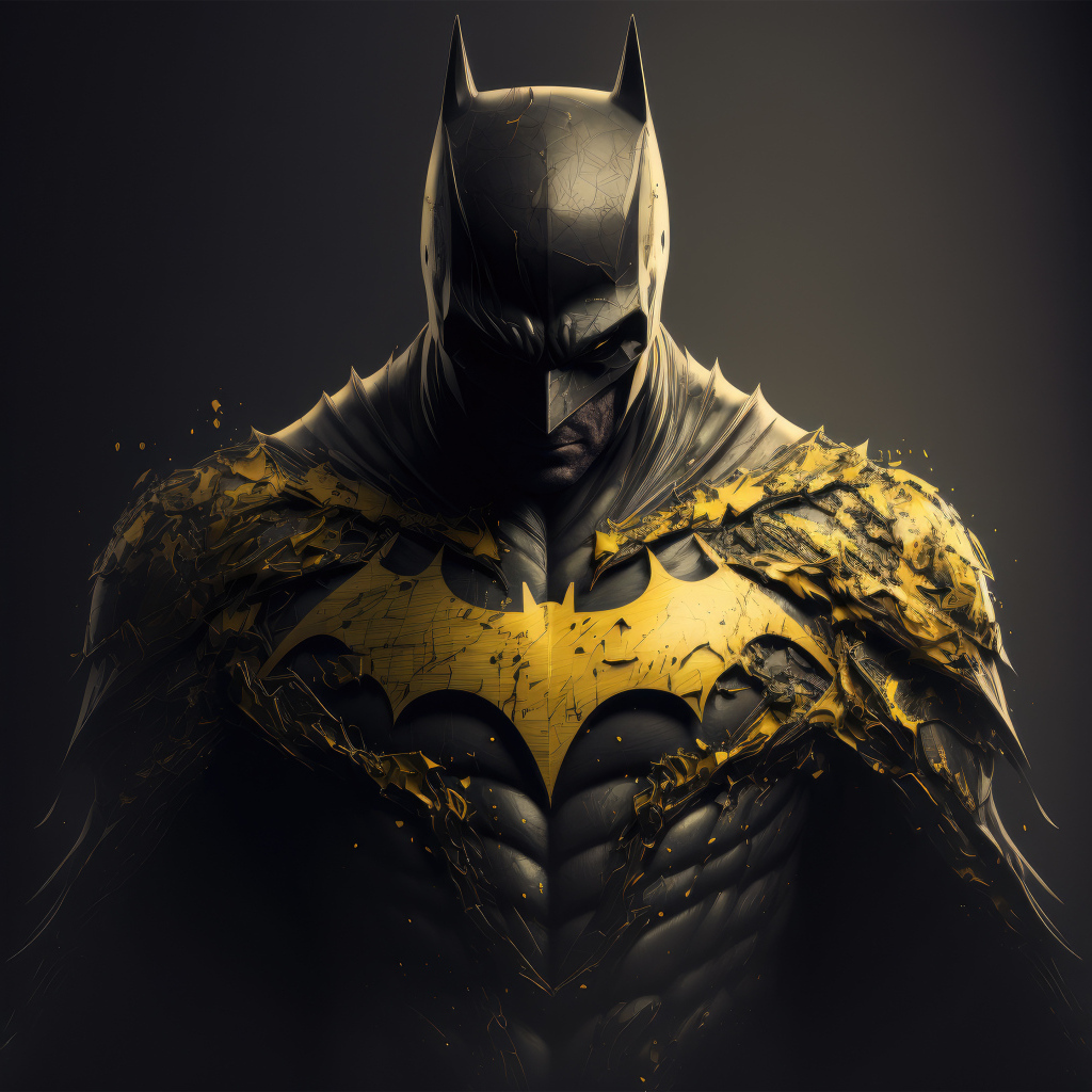 Бэтмен с золотым рисунком на груди