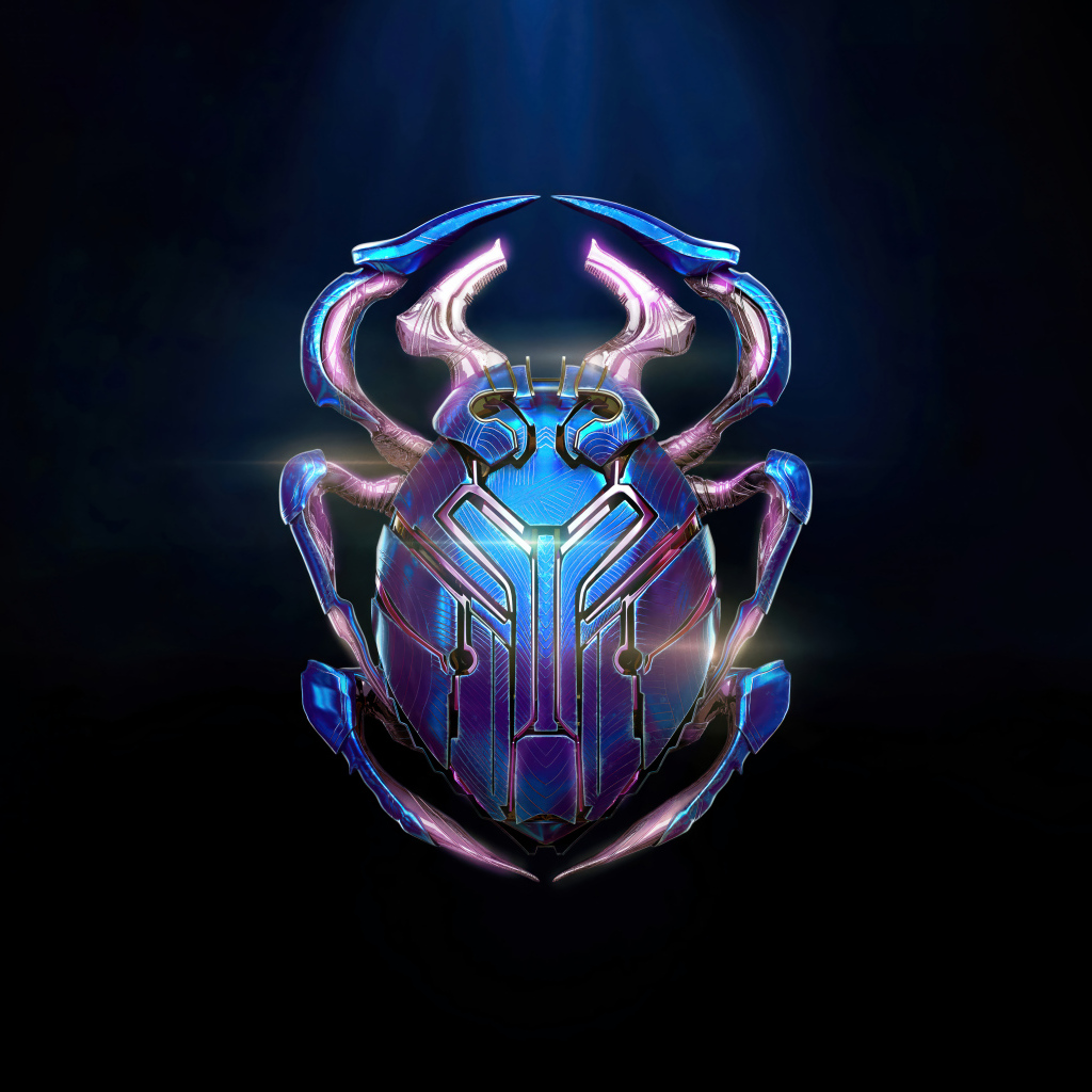 Логотип нового фильма Синий Жук на черном фоне