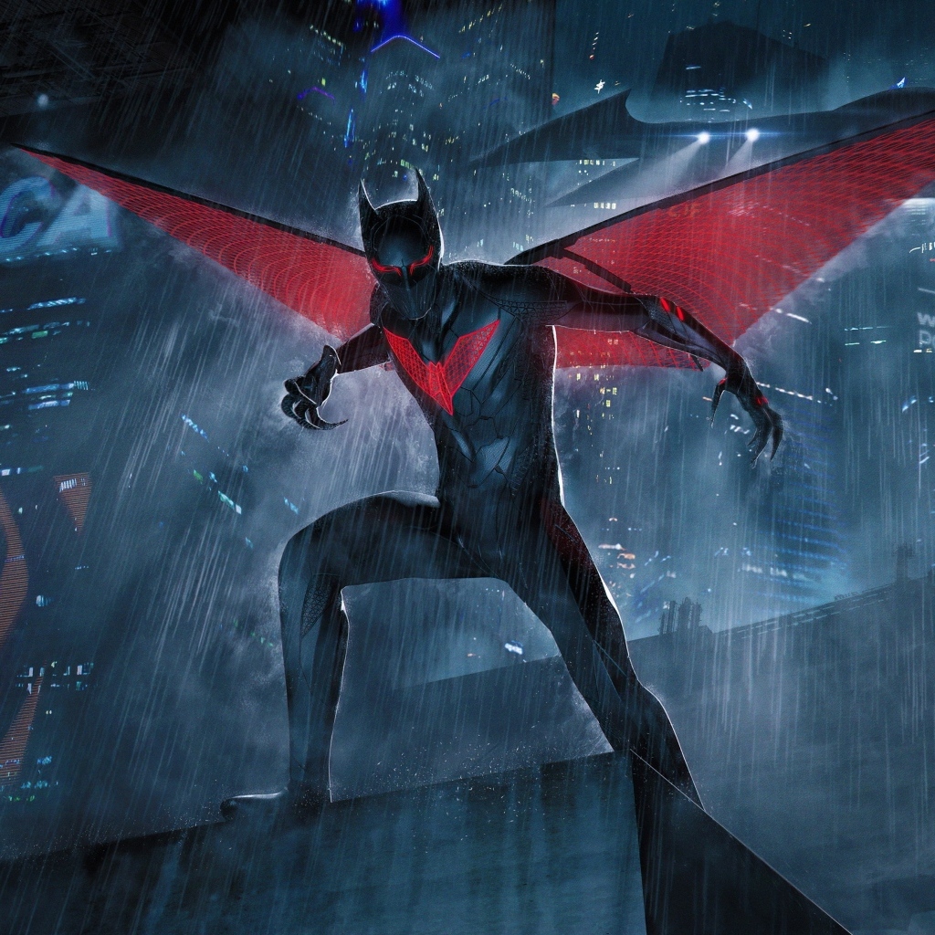 Персонаж Бэтмен под дождем