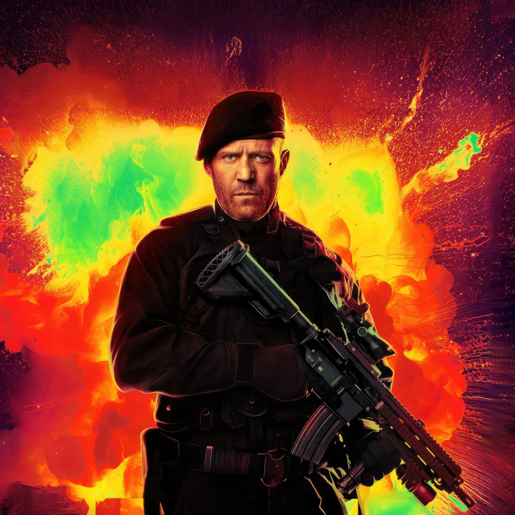 Персонаж Ли Кристмас актер Джейсон Стейтем в фильме Неудержимые 4, 2023