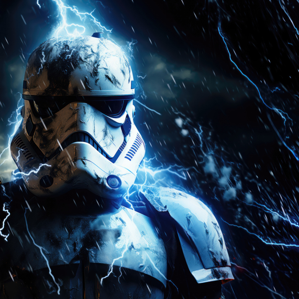 Имперский штурмовик в разрядах молнии