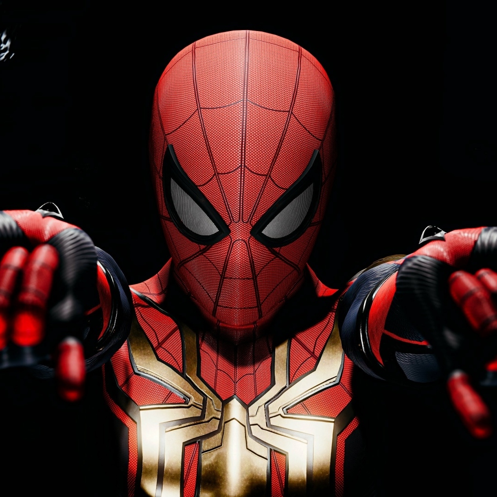 Человек паук на черном фоне