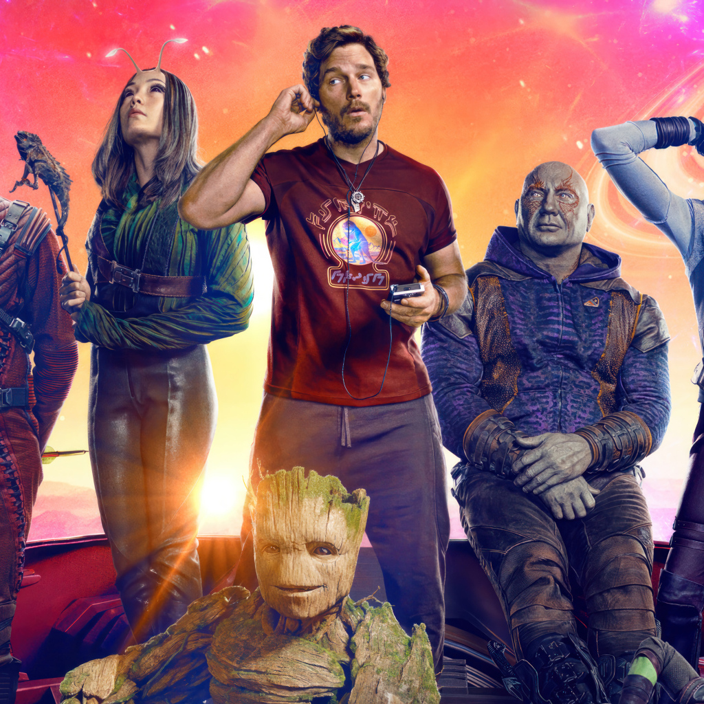 Команда супергероев в фильме Стражи Галактики: Часть 3, 2023