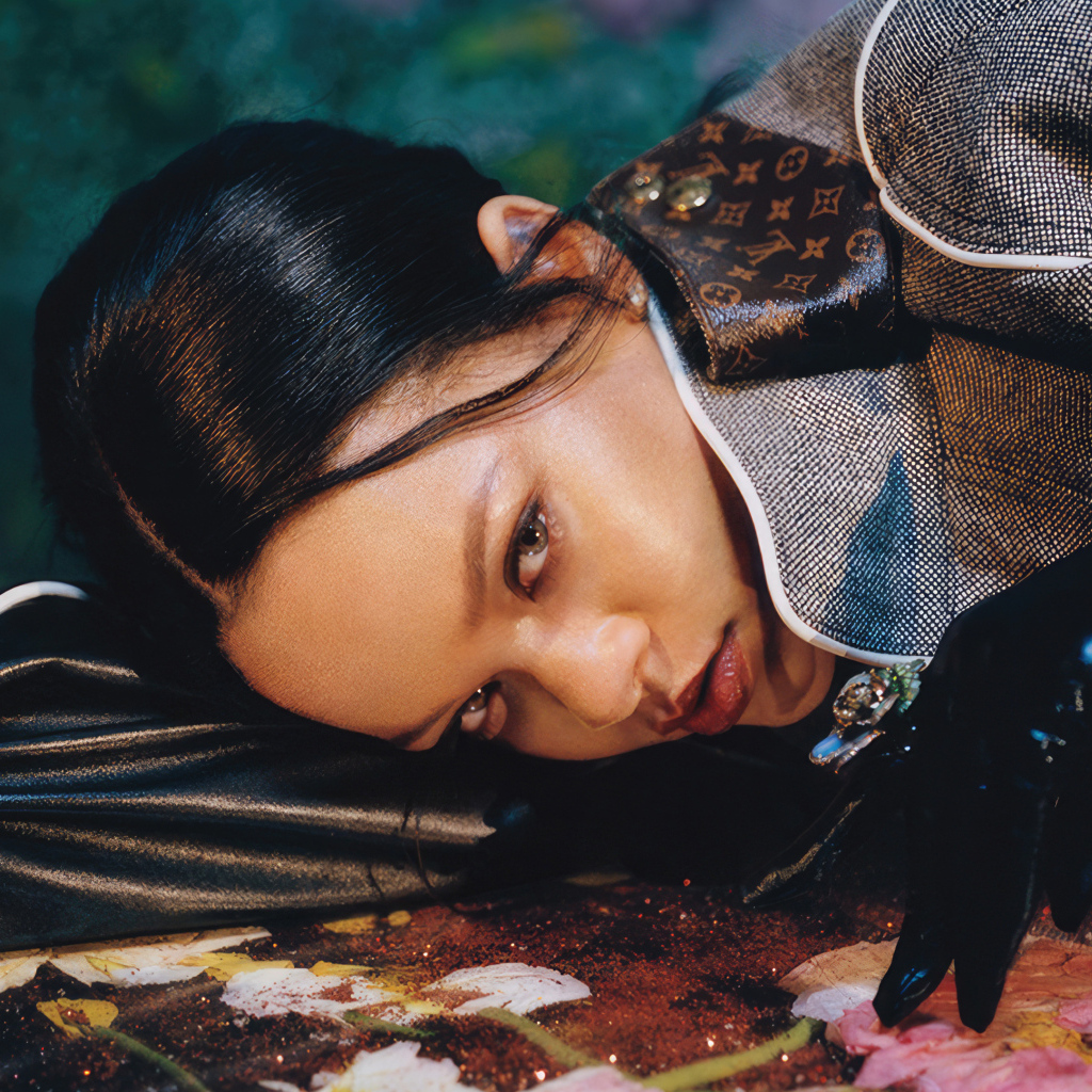 Певица Рианна лежит на полу