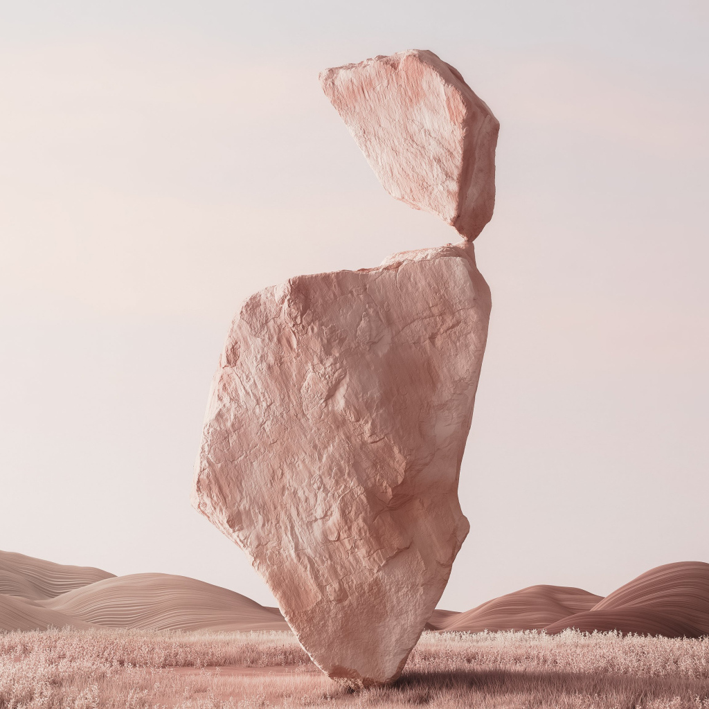 Большой камень раскололся на две части