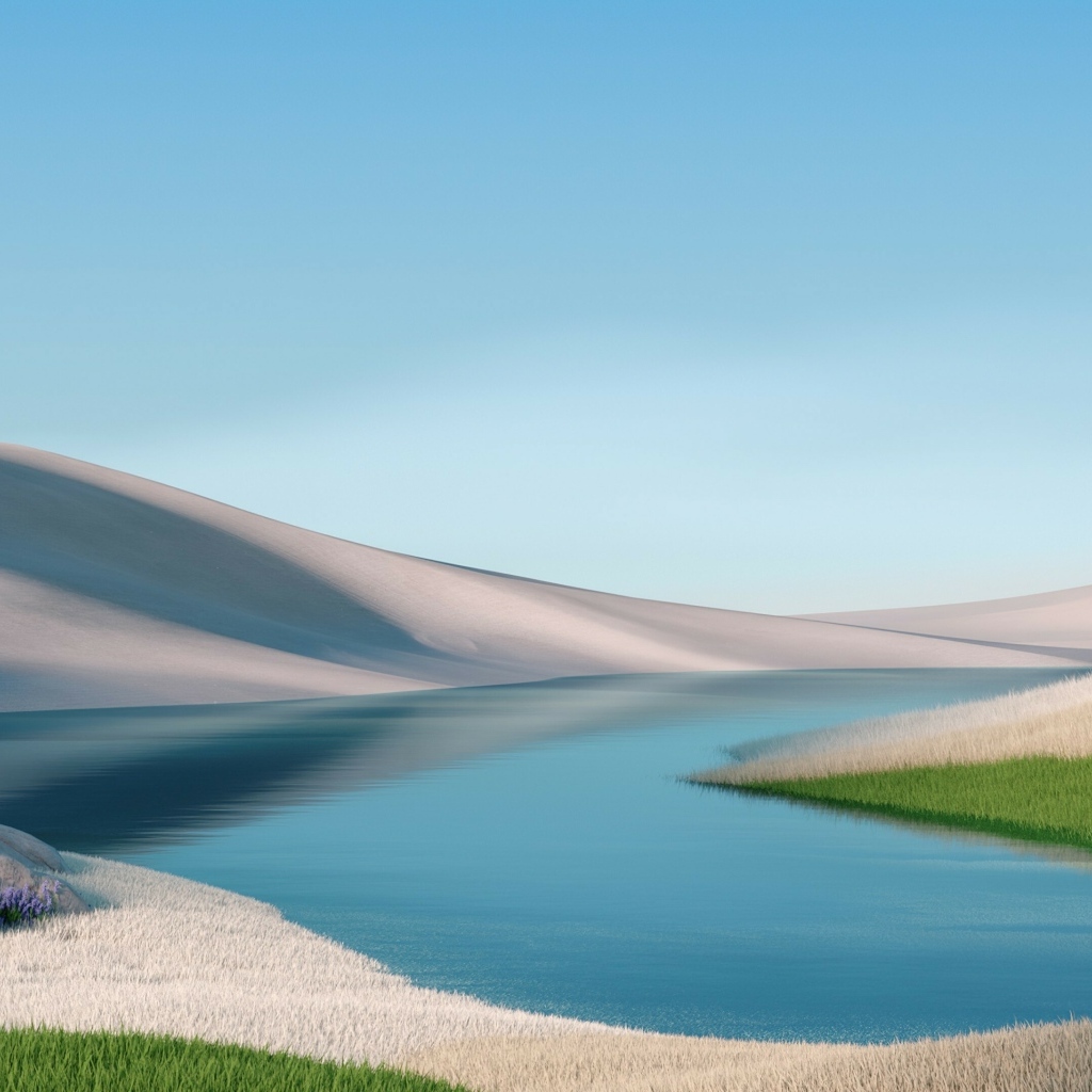 Спокойная вода с горами заставка на рабочий стол