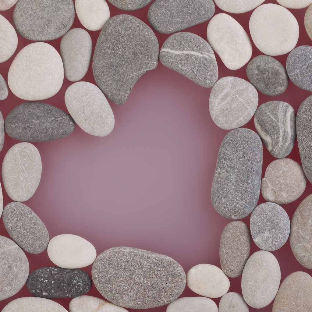 Много камней на розовом фоне