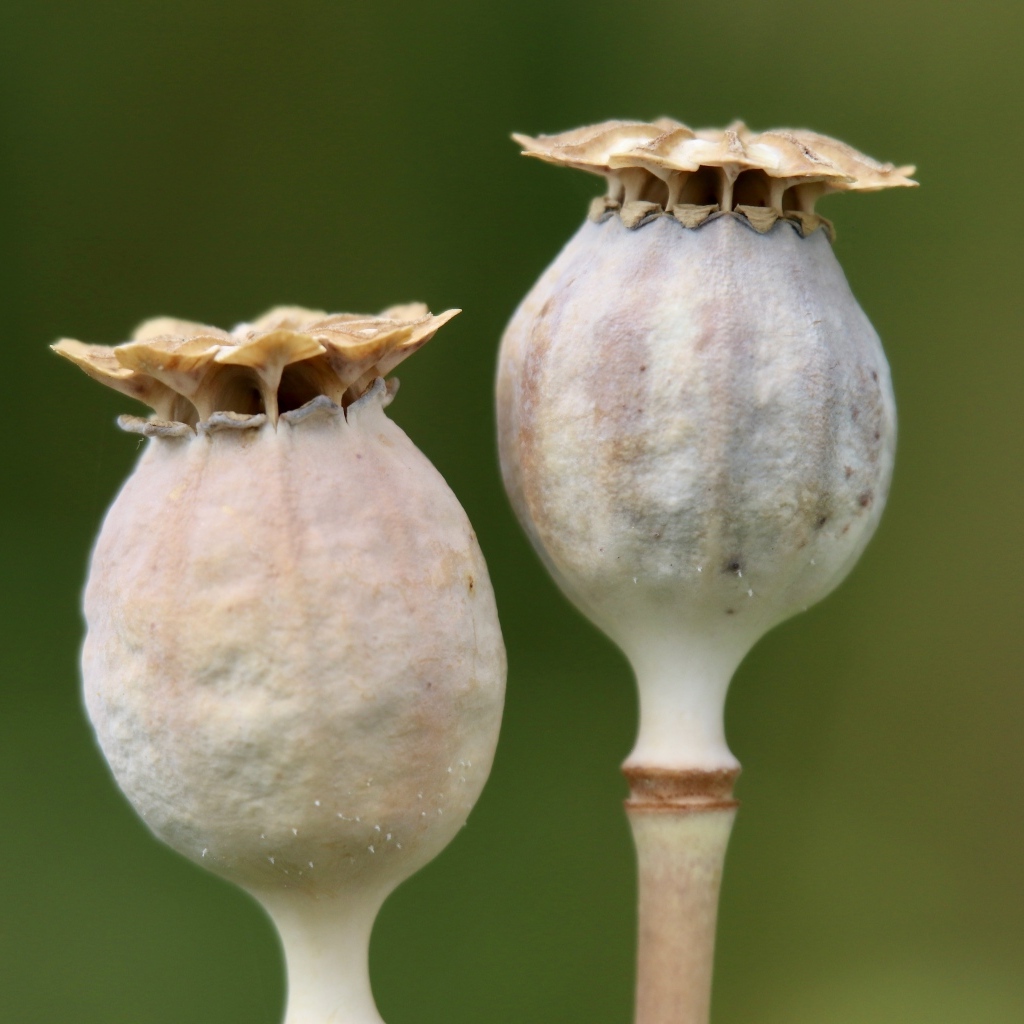 Отцветшие бутоны мака крупным планом