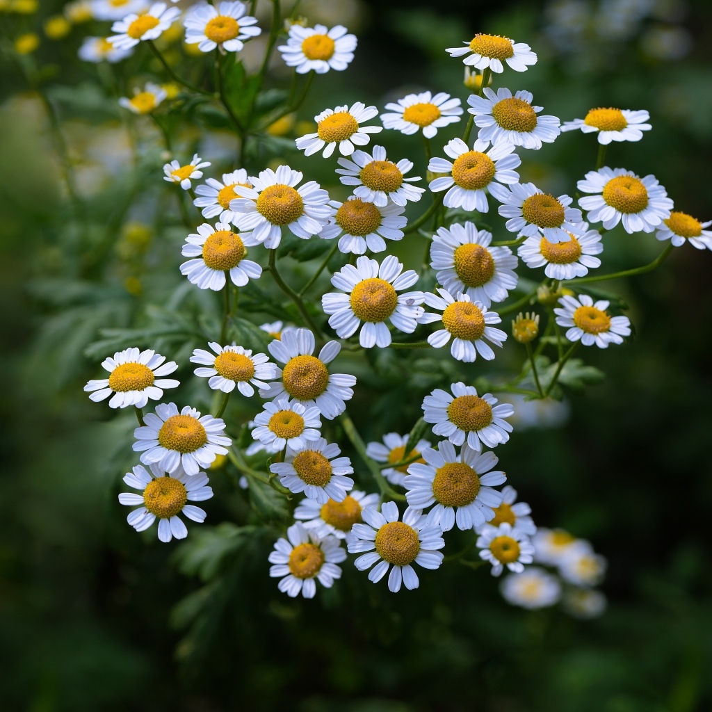 Мелкие цветы садовой ромашки