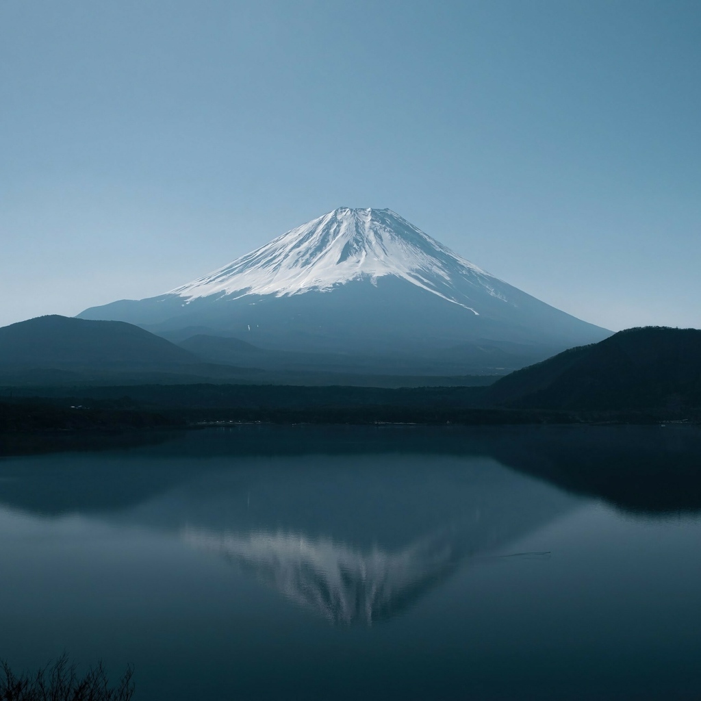 Вид на заснеженную гору Фиджи